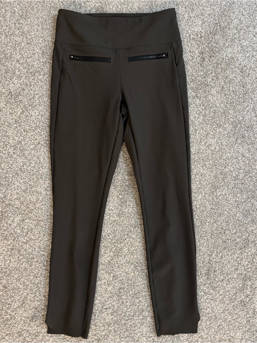 Athleta Women's XS Gray Stellar Zip Pockets Notched Hem Ankle 26 x 25 Pants